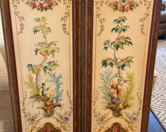 Pair E. Garcia Mata hand painted Orientalist panels
