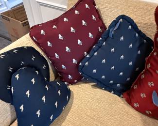 Decorative show dog theme pillows