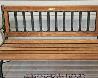 Wooden park bench