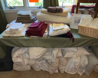 Linens, Pillows, bedding, blankets 