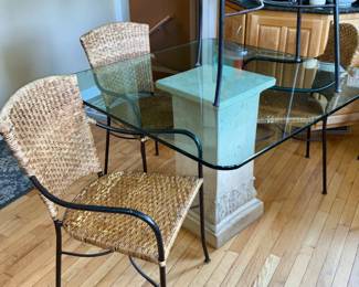 Glass Kitchen table, w/ 4 chairs, 