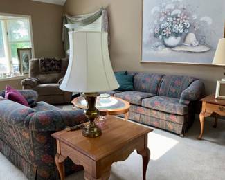 Sofa, & loveseat, Thomasville end tables, Art
