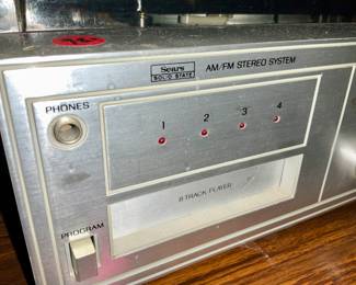 Sears, Solid State , AM / FM Stereo System, With 8 Track and record player