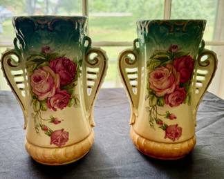 Johina E-Oh painted vases - Nippon