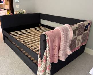 Upholstered Queen day bed with trundle 