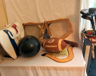 Vintage Sporting Equipment And Boomerang
