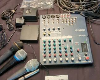 Yamaha Mixer, Mics And Cords And Various Other Audio Equiptment