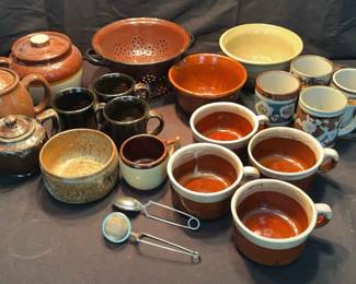 Stoneware And Colander