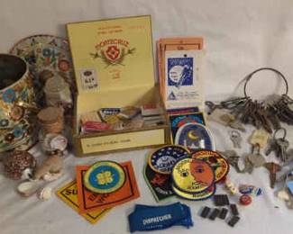 Keys, Patches, Matches, Stickers, Shells, Rocks And More