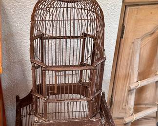 Antiue tall bird cage.