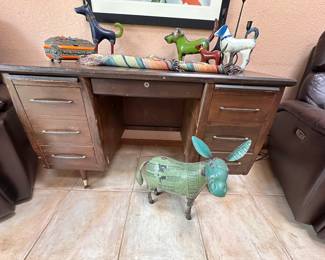 Needs TLC But cool MCM desk Love the metal dogs!!
