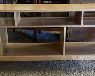  CONTEMPORARY MEDIA CONSOLE LEG NEEDS TO BE SCREWED BACK IN NO SHIPPING PICKUP ONLY