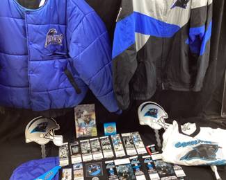 CAROLINA PANTHERS GROUP, 2 JACKETS APEX & PRO PLAYER, SEASON TICKETS EARLY 2000s,