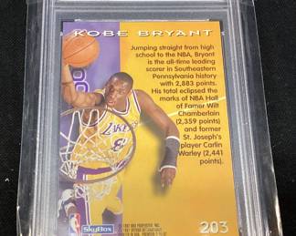 1996-97 KOBE BRYANT SKYBOX PREMIUM CARD #203 GRADED NM-MT 8