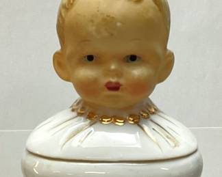 ROYAL JAPAN PORCELAIN DOLL TRINKET ROYAL JAPAN PORCELAIN BISQUE DOLL TRINKET BOX