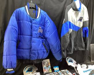 CAROLINA PANTHERS GROUP, 2 JACKETS APEX & PRO PLAYER, SEASON TICKETS EARLY 2000s,
