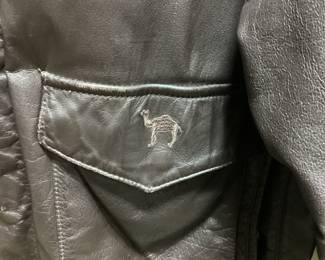 RARE JOE CAMEL BOMBER LEATHER JACKET RJR XL VINTAGE LEATHER JOE CAMEL BOMBER JACKET BY AMERICAN BORN. VERY GOOD CONDITION