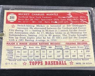 1962 TOPPS MICKEY MANTLE REPRINT 1952 ROOKIE CARD
