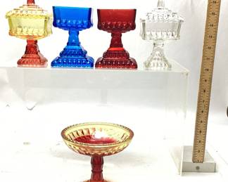 (5PCS) CANDY DISHES MULTICOLOR (5PCS) CANDY DISHES MULTICOLOR 4 W/LIDS