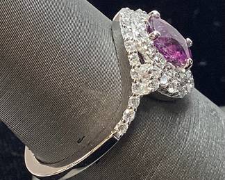 PLATINUM SAPPHIRE & DIAMOND RING, SIZE 7, G.I.A. CERTIFIED UNHEATED KASHMIR SAPPHIRE, 1.05ct SAPPHIRE, 0.57cts DIAMONDS, 4.6g TOTAL WEIGHT, AIGL APPRAISAL $9,847.00