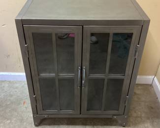 GRAY METAL STORAGE CABINET NO SHIPPING PICKUP ONLY