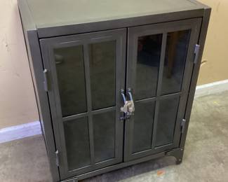 GRAY METAL STORAGE CABINET NO SHIPPING PICKUP ONLY