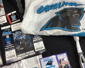 CAROLINA PANTHERS GROUP, 2 JACKETS APEX & PRO PLAYER, SEASON TICKETS EARLY 2000s,