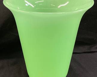 FENTON JADEITE FLARED VASE, 6in H