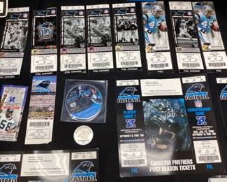 CAROLINA PANTHERS GROUP, 2 JACKETS APEX & PRO PLAYER, SEASON TICKETS EARLY 2000s,