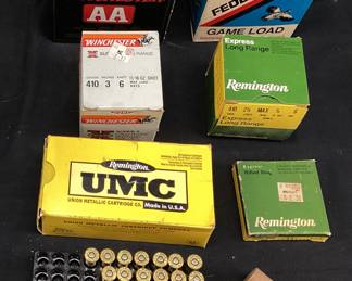ASSORTED AMMO, 410, 12 ga & .38cal