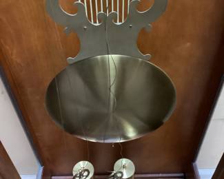 VINTAGE SLIGH GRANDFATHER CLOCK WITH KEY, PENDULUM & WEIGHTS No shipping Pickup only