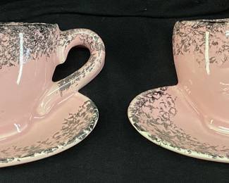 PAIR OF VTG. COFFEE CUP WALL POCKET PLANTERS