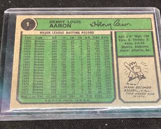 1974 TOPPS HANK AARON #1 NEW ALL-TIME HOME RUN KING
