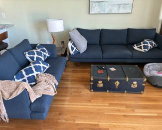 3 seaters and 2 seaters dark blue with 4 pillows and multiple seats cover $350