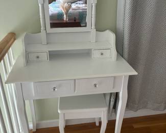 make up / jewelry stand with bench $80