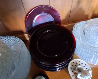 ruby glass plates