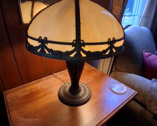 slag glass lamp