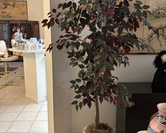 Artificial ficus plant in oriental pot