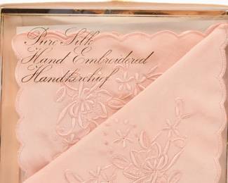 pure silk hand embroidered handkerchief