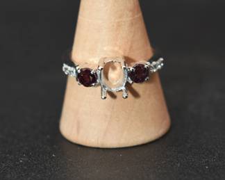 garnet accent bezel ring