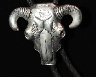 J Ritter cow skull bolo tie