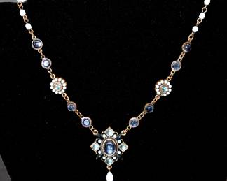 vintage Avon blue/clear drop necklace
