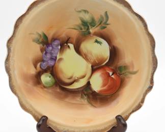 fruit bowl with gold tone trim