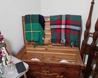Cedar Chest and Wool Throws