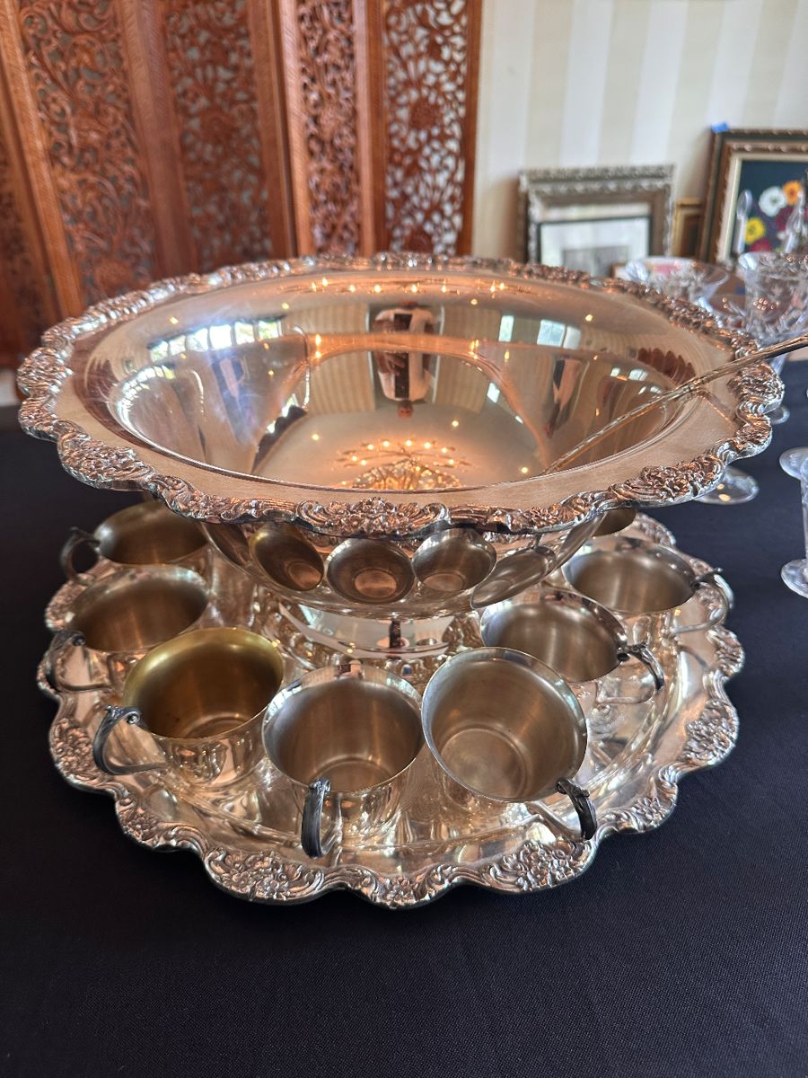 Silver plated punch bowl