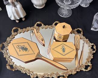 Antique celluloid dresser set