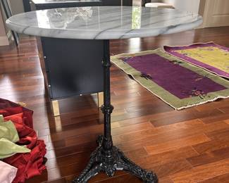 Marble and iron bistro table