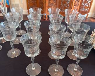 Vintage etched goblets