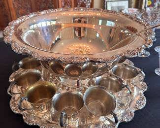 Silver plated punch bowl