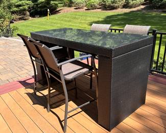High woven table chairs